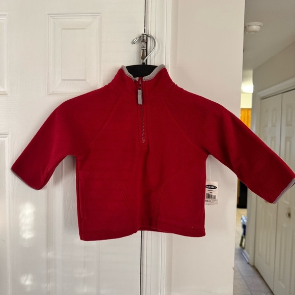 Old Navy Other - Old Navy Toddler 18-24M Red Fleece 1/4 Zip Pullover Sweater Top Soft Warm Cozy